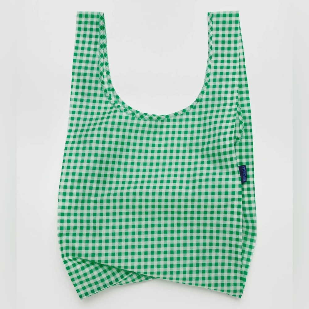 NWOT Baggu Green Gingham Standard Bag